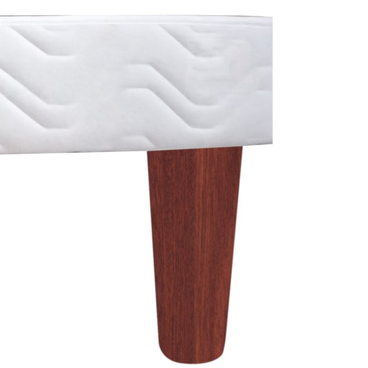 Sommier avec pied conique acajou