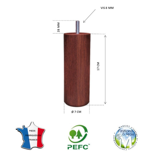 Pied pour lit acajou hauteur 17 cm La Boutique Des Proprios