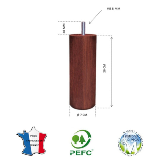 Pied pour lit acajou hauteur 20 cm La Boutique Des Proprios