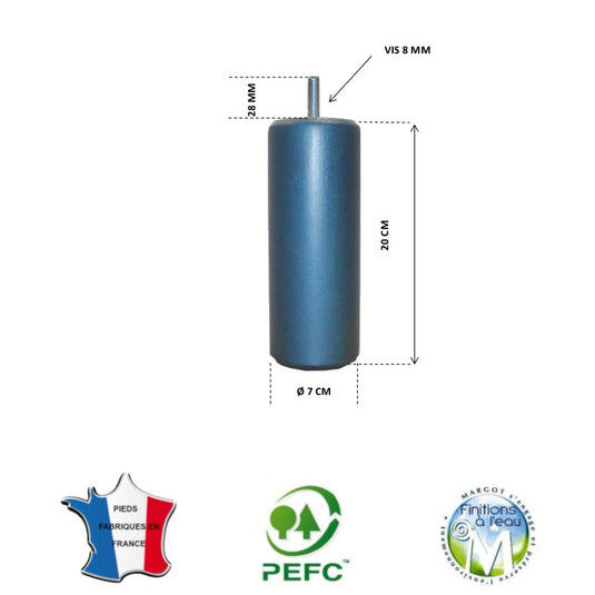 Pied pour lit bleu canard hauteur 20 cm La Boutique Des Proprios