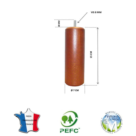 Pied pour lit merisier hauteur 15 cm La Boutique Des Proprios