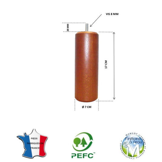 Pied pour lit merisier hauteur 17 cm La Boutique Des Proprios