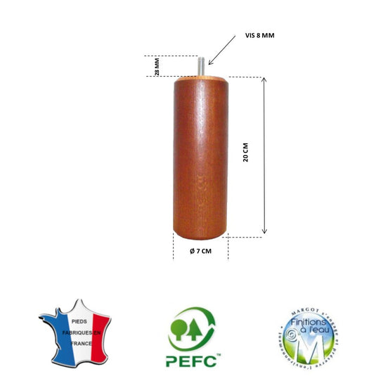 Pied pour lit merisier hauteur 20 cm La Boutique Des Proprios