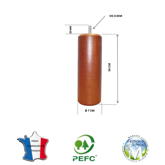 Pied pour lit merisier hauteur 30 cm La Boutique Des Proprios