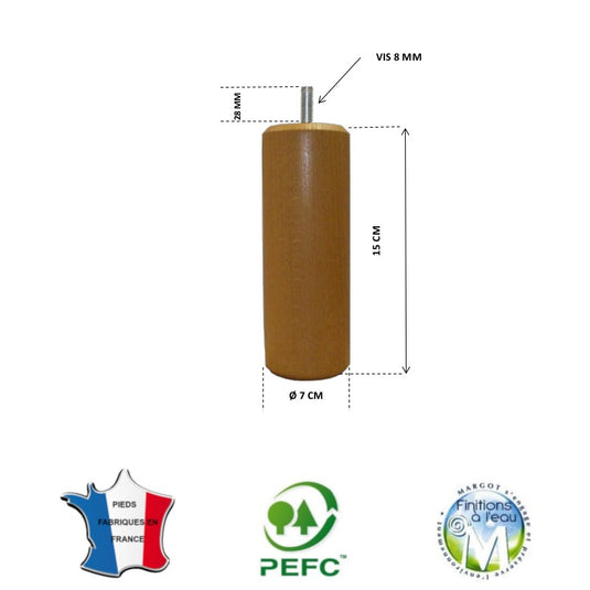 Pied pour lit merisier blond hauteur 15 cm La Boutique Des Proprios