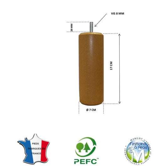 Pied pour lit merisier blond hauteur 17 cm La Boutique Des Proprios