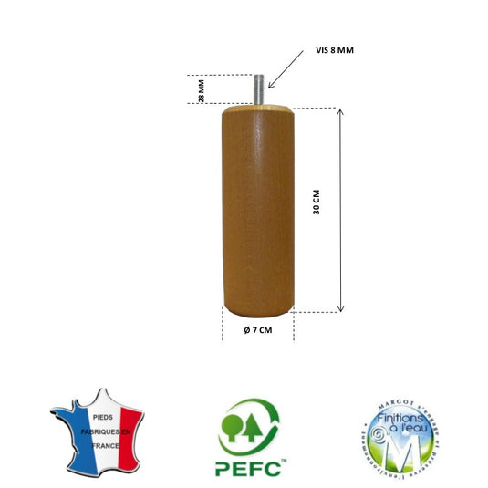 Pied pour lit merisier blond hauteur 30 cm La Boutique Des Proprios