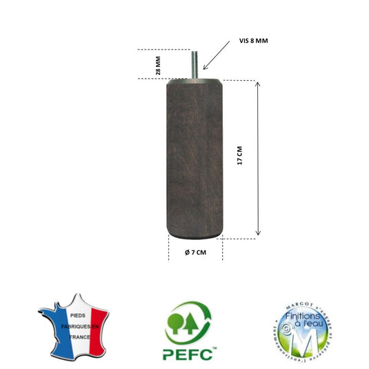 Pied pour lit chêne grisé hauteur 17 cm La Boutique Des Proprios