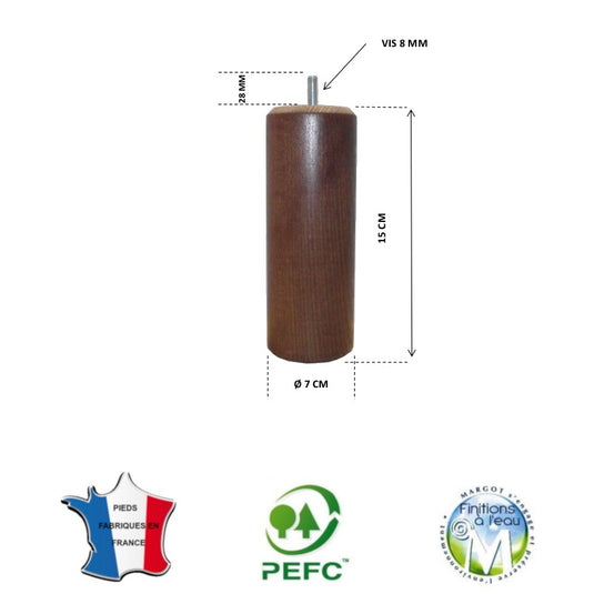 Pied pour lit chêne moyen hauteur 15 cm La Boutique Des Proprios