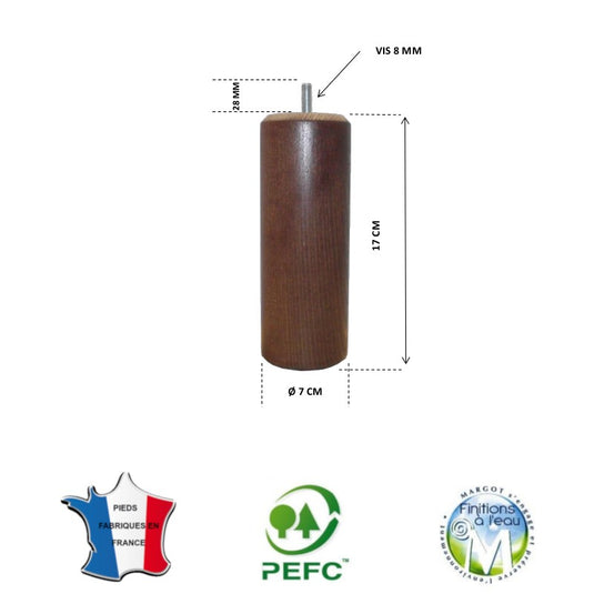 Pied pour lit chêne moyen hauteur 17 cm La Boutique Des Proprios