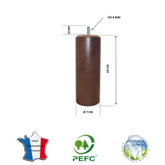 Pied pour lit chêne moyen hauteur 20 cm La Boutique Des Proprios