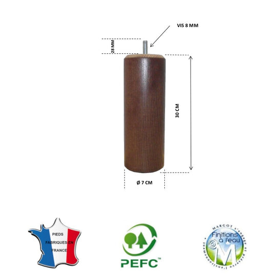 Pied pour lit chêne moyen hauteur 30 cm La Boutique Des Proprios