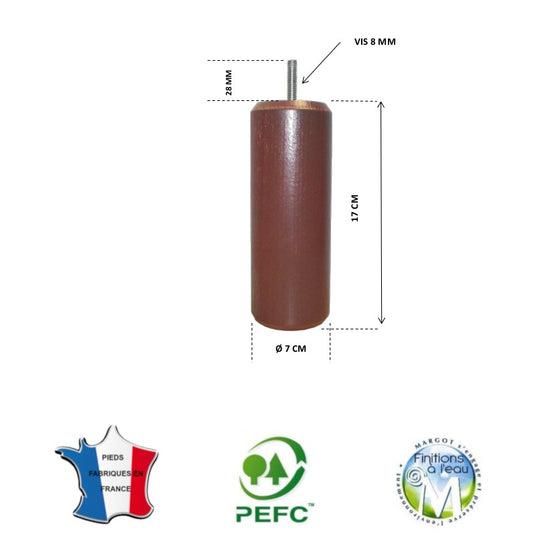 Pied pour lit chocolat hauteur 17 cm La Boutique Des Proprios