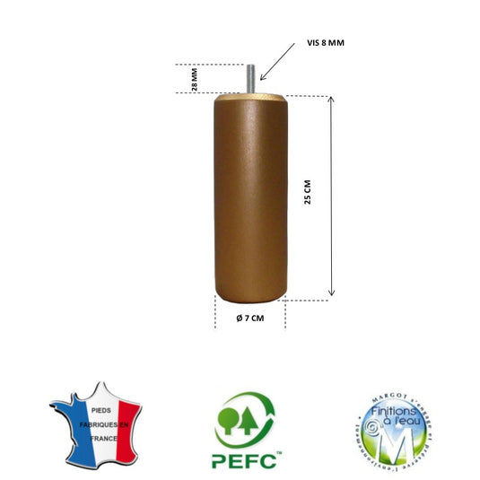 Pied pour lit cuivre hauteur 25 cm La Boutique Des Proprios