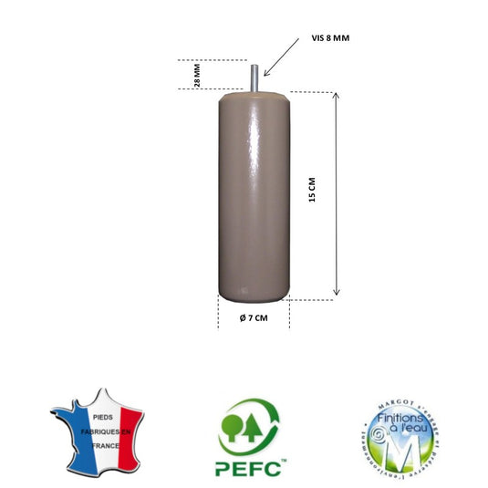 Pied pour lit taupe hauteur 15 cm La Boutique Des Proprios