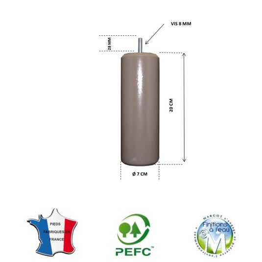 Pied pour lit taupe hauteur 20 cm La Boutique Des Proprios