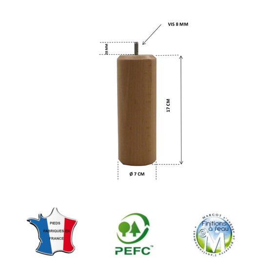 Pied pour lit naturel hauteur 17 cm La Boutique Des Proprios