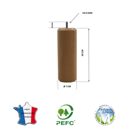 Pied pour lit naturel hauteur 20 cm La Boutique Des Proprios