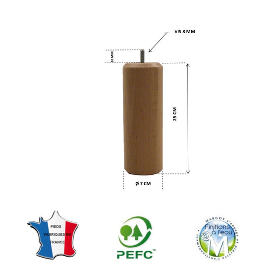 Pied pour lit naturel hauteur 25 cm La Boutique Des Proprios