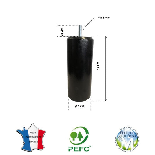 Pied pour lit noir hauteur 17 cm La Boutique Des Proprios