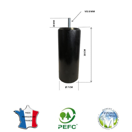 Pied pour lit noir hauteur 30 cm La Boutique Des Proprios