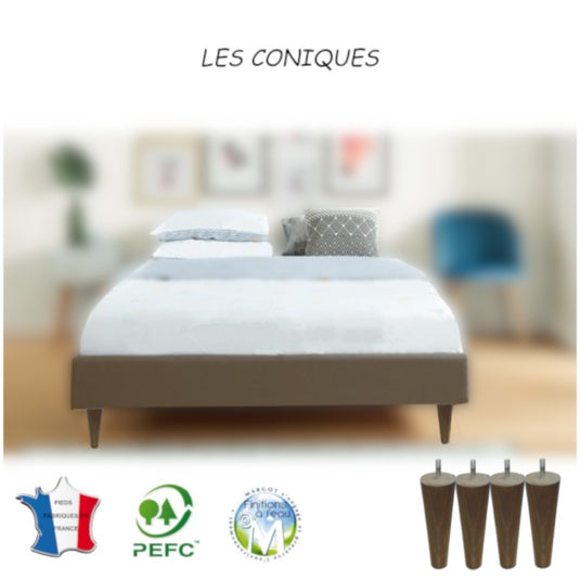 pied literie scandinave conique chêne moyen La Boutique Des Proprios