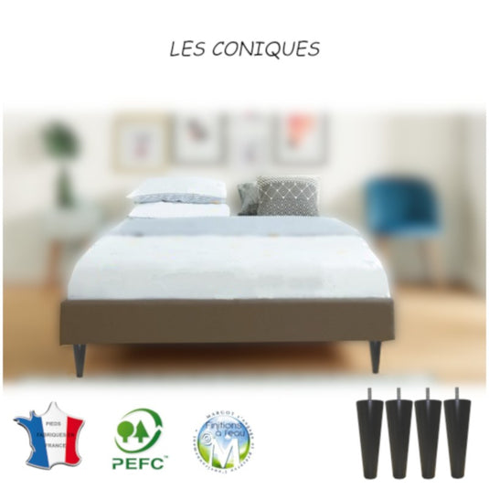 pied literie scandinave conique anthracite La Boutique Des Proprios