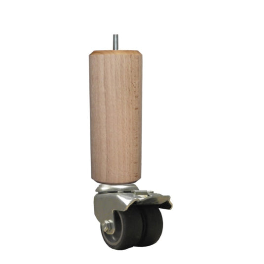 Pied Roulette en caoutchouc avec frein Ø 55 mm