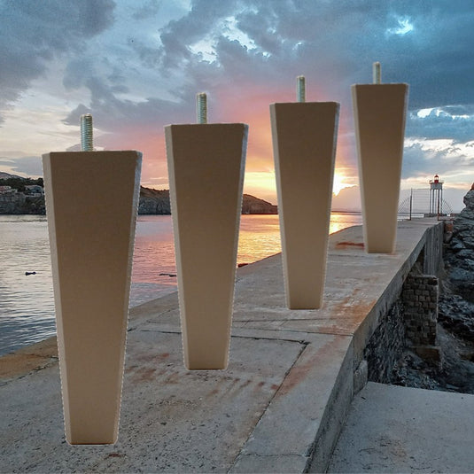 Pied de lit carré conique 15 cm et 20 cm