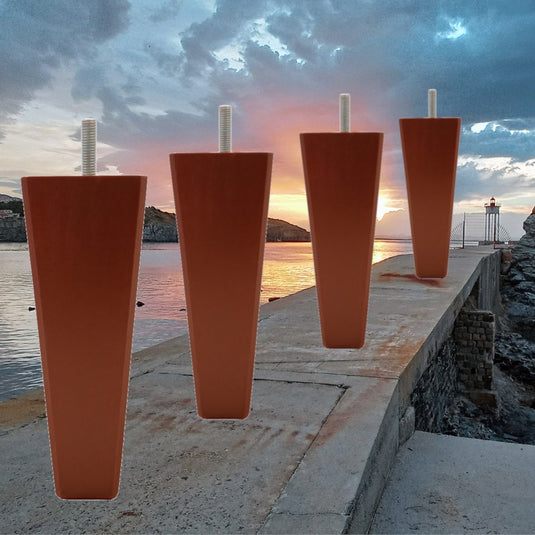 Pied de lit carré conique 15 cm et 20 cm