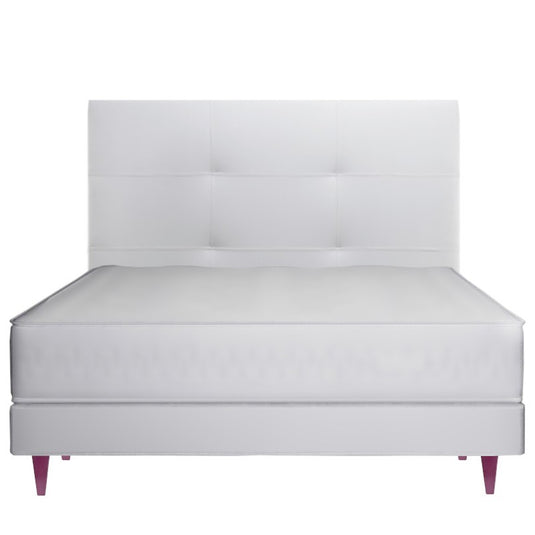 Lot de quatre pieds de lit conique laqués prune