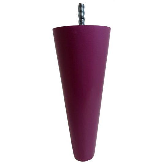 Pied de lit conique en bois vernis prune