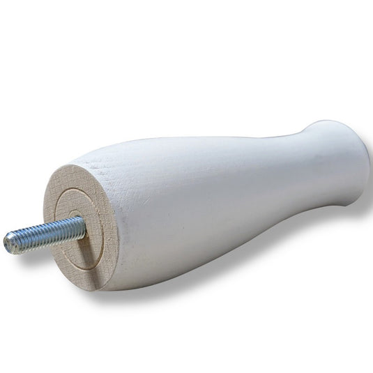 Pied de lit à visser en bois de hêtre de qualité supérieure, de couleur blanc et hauteur 17 cm - La Boutique Des Proprios