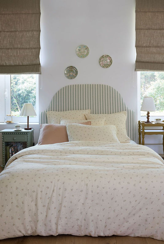 Housse de couette gaze de coton semis fleuri - Essix