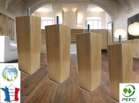 Pied de Lit Carré 15 CM Ø 50 mm