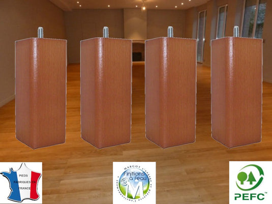 Pied de lit Carré 17 cm Ø 60 mm