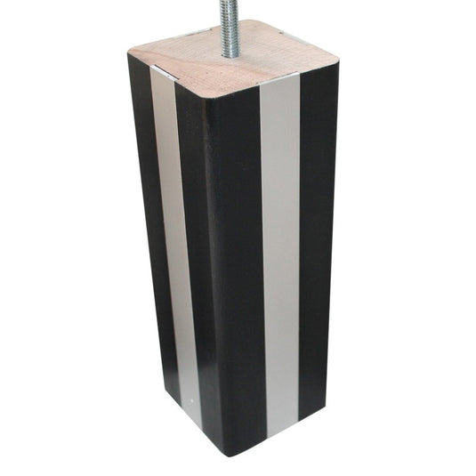 Pied de lit carre Alux noir hauteur 15 cm