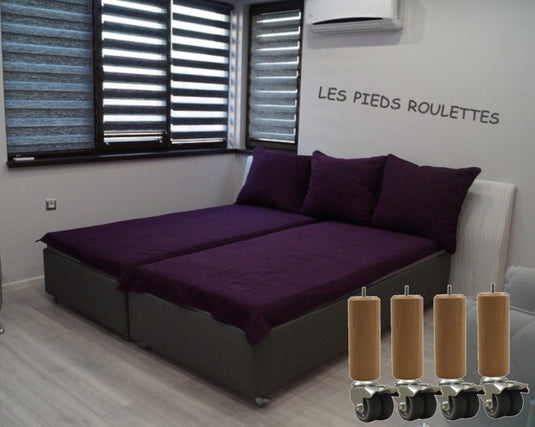 Pied Roulette en caoutchouc avec frein Ø 55 mm