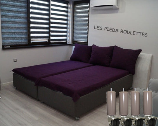 Pied Roulette en caoutchouc avec frein Ø 55 mm