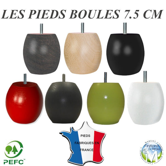 Pied de lit Boule Ø 75 mm