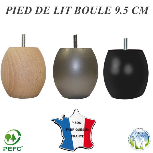 Pied de lit Boule Ø 95 mm
