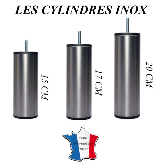 Pied de lit CYLINDRE INOX