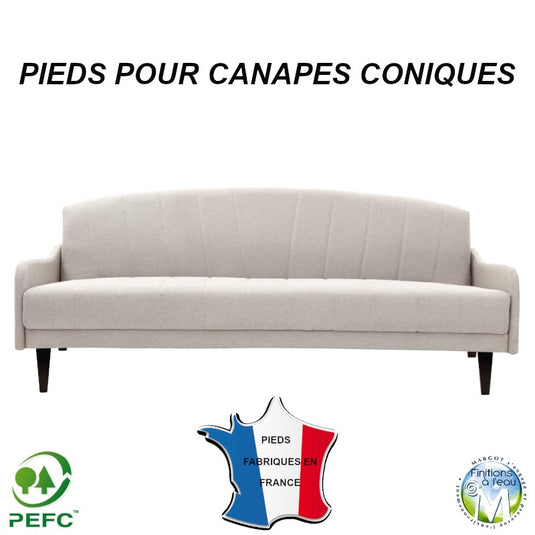Pied canapé conique bois