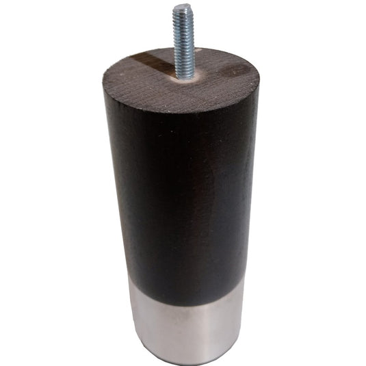 Pied de lit noir de 17 cm avec bague inox - Design moderne pour votre chambre | La Boutique des Proprios