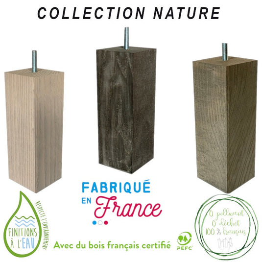 Pied de lit 17 cm Nature