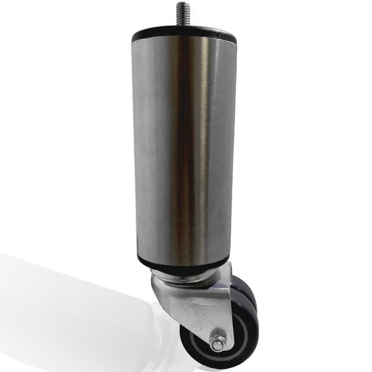 Pied de lit roulette Inox Hauteur 20 cm
