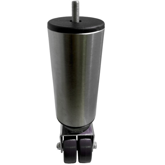 Pied de lit roulette Inox Hauteur 20 cm