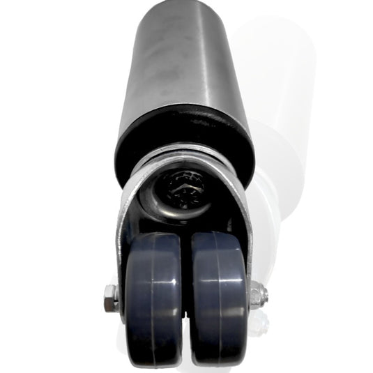 Pied de lit roulettes freins Inox 20 cm