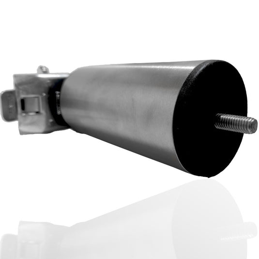 Pied de lit roulettes freins Inox 20 cm