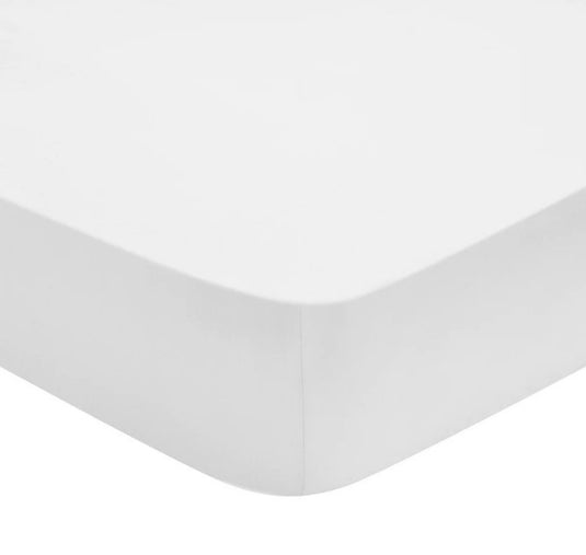 Drap housse blanc en percale 80 fils. Drap housse en bonnet 30.